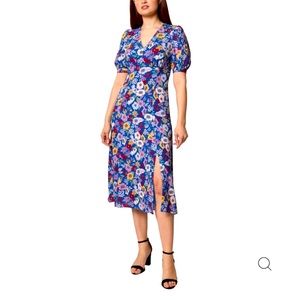 BCBGmaxazria FLORAL MIDI DRESS SIZE 4 NWT